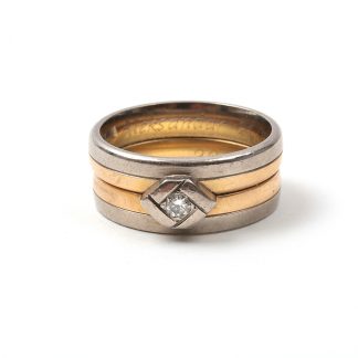 RING MED DIAMANT GRAVYR I SKENAN, 17 MM