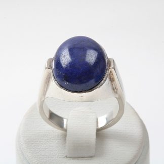 RING I SILVER MED LAPIS LAZULI, OSTÄMPLAD , 18,5 MM, TOT.VIKT