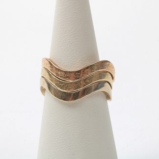 RING I 3 DELAR MED 3 FÄRGAT GULD, 17 MM SLITAGE