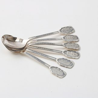 SILVER 6 KAFFE-SKEDAR SVENSKA SLOTT 11 CM