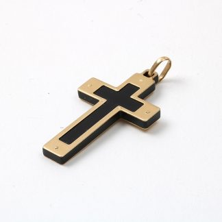 HÄNGE KORS DELVIS GULD, L 4 CM, B 2 CM. TILLV. GULDFYND. TOTALVIKT