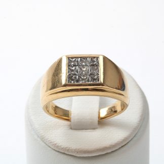 RING MED 9 PRINSESS-SLIPADE DIAM TOT. 1,03CT 20MM