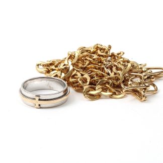 2 ARMLÄNKAR HALSKEDJA RING, BRUKSSLITAGE OCH MONOGRAM