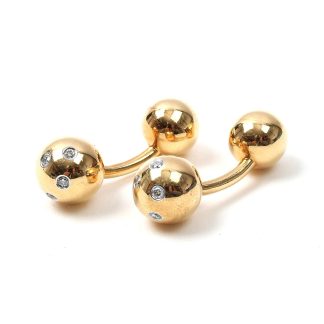PAR MANSCHETTKNAPPAR GULD/PLATINA MED 12 DIAMANTER CA 0,36 CT TOT ETOILE COLLECTION TILLV. TIFFANY & CO MED INTYG FRÅN KAPLANS