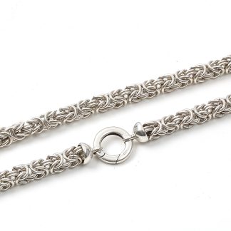 HALSKEDJA BYZANTINLÄNK I SILVER, L 69 CM B 0,9 CM