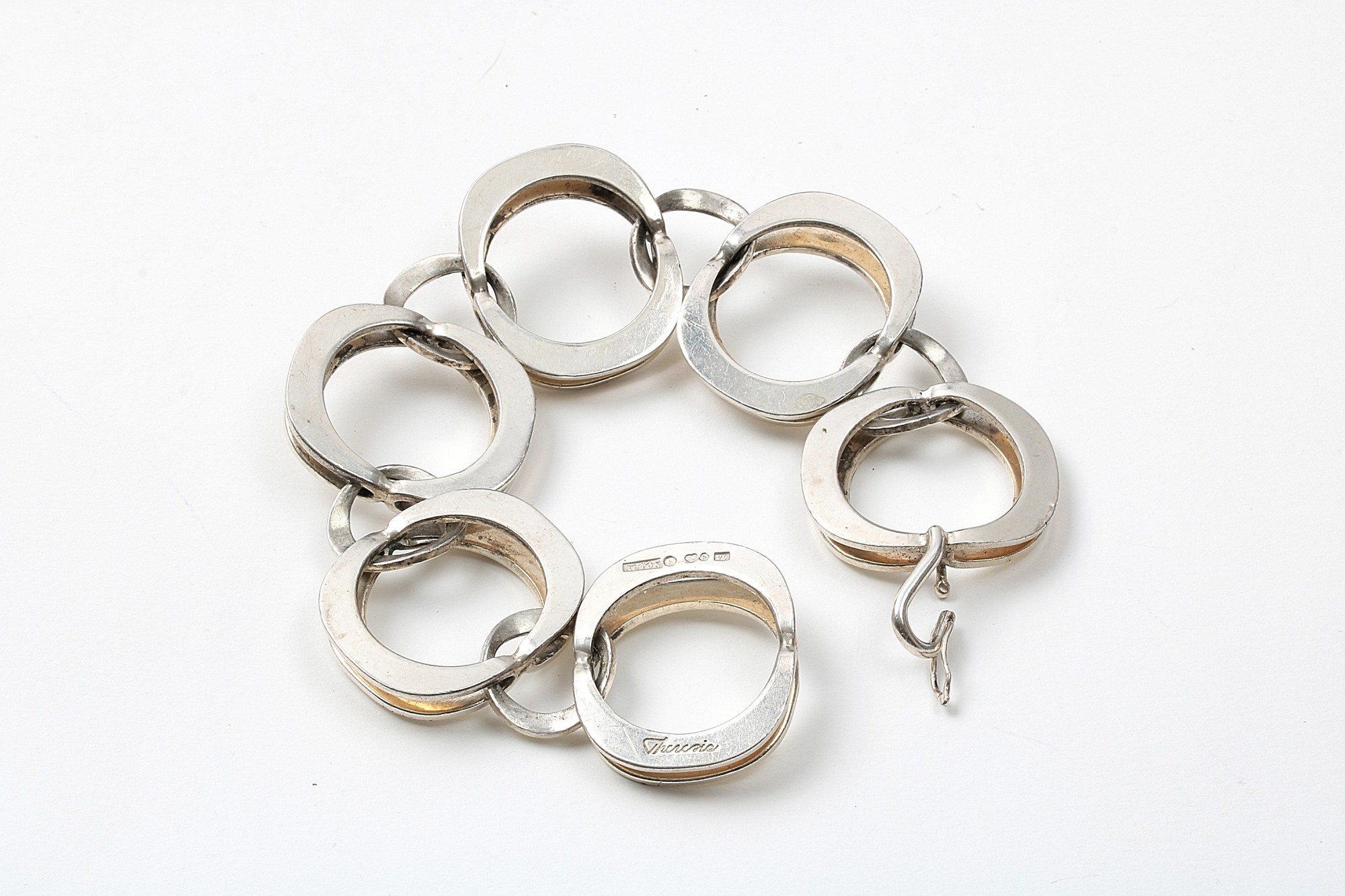ARMLÄNK I SILVER DESIGN THERESIA HVORSLEV FÖR ALTON, 1971, L 19CM B 3CM, BRUKSSLITAGE - Bild 2