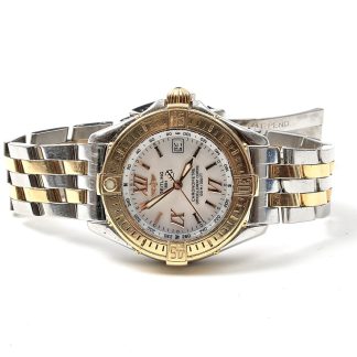 DAMUR BREITLING COCKPIT B-CLASS CRONOMETRE 18K/STÅL TAVLA I PÄRLEMOR #212931 REF D67365 EJ CERT ELLER LÅDA BATTERI SLUT